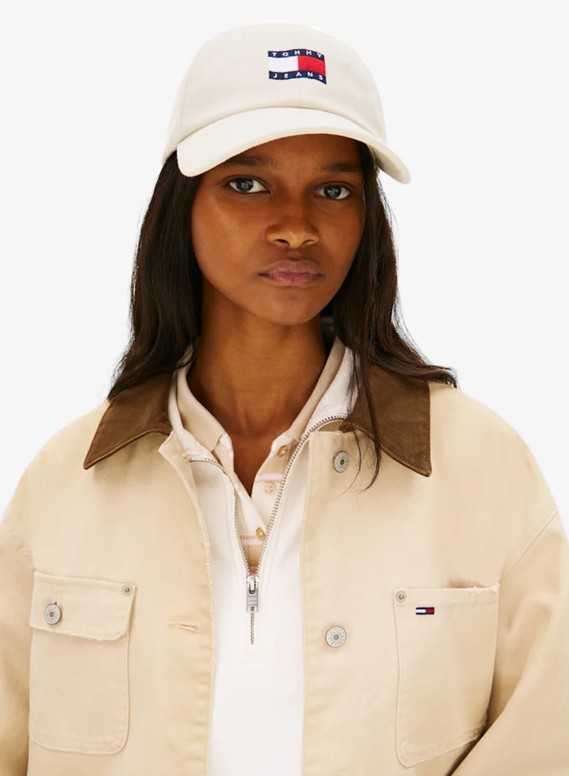TOMMY JEANS  Wavy Flag Canvas Baseball Cap for Women | Best Price UAE